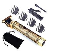 Tagliacapelli Uomo, Trimmer Gold, Tagliacapelli Uomo Professionale Ricaricabile Senza Fili macchinetta per capelli Rifinitore Rasoio Elettrico Barba T-Blade Regolabarba Uomo 3 Pettini Guida