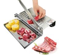 Tagliacarne in Acciaio Inossidabile, Affettatrice Manuale con Bilancia e Vassoio per Alimenti, Affettatrice Risparmia Lavoro con Manico Antiscivolo e Ventosa, Utensile da Taglio da Cucina