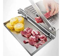Tagliacarne Manuale in Acciaio Inossidabile, Taglia Carne Ossa, con Vassoio per Carne e Ventosa, per Tagliare Carne Piccola Osso Manzo Jerky Pancetta Erbe Pasticceria, Lavabile e Facile da Pulire