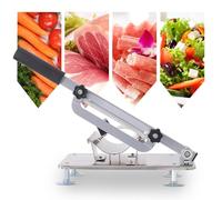 Tagliacarne manuale in acciaio inox, tagliacarne congelato, regolabile da 0,3 mm a 8 mm, con impugnatura antiscivolo e ventosa, for verdure, carne congelata
