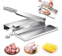 Tagliacarne Manuale, Tritacarne For Costine In Acciaio Inox, Affettatrice Manuale Con Impugnatura Antiscivolo E Vassoio For Alimenti, For Pesce, Pollo, Manzo, Carne, Verdure E Salumi.(Large size)