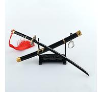 Tagliacarte a forma di spada in miniatura con guaina e supporto, portachiavi Katana in lega di zinco, regalo anime per fan e collezionisti