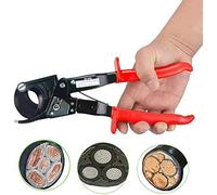 Tagliacavi a Cricchetto Professionale per Cavi in Rame e Alluminio fino a 240mm² - Manici Ergonomici con Protezione e Ghiera in Plastica - Ideale per Elettricisti