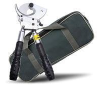 Tagliacavi a cricchetto, strumento retrattile resistente per tagliare cavi in alluminio, rame e multi-core, include borsa per attrezzi