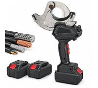 Tagliacavi elettrico idraulico, utensile per cavi in rame e alluminio | Doppia batteria da 20V 5Ah, meccanismo a cricchetto, lama in acciaio legato temprato, controllo avanzamento/ritorno