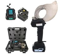 Tagliacavi elettrico senza fili, cesoie a cricchetto con 2 batterie ricaricabili e cassetta degli attrezzi, strumento di grado industriale per alluminio, rame e cavi blindati