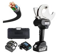 Tagliacavi idraulico a batteria, pinza tagliacavi elettrica a cricchetto, cavi in rame Al da 50mm/65mm/75mm/85mm, con 2 batterie, per taglio di fili in alluminio e rame armato EC50M