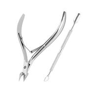 Tagliacuticole in metallo con spingi cuticole e tagliacuticole, kit professionale per la rimozione delle cuticole, set di 2 strumenti per la rimozione delle cuticole, tagliacuticole, tagliacuticole