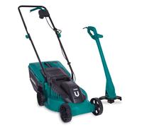 VONROC Set Manutenzione Prato: Tosaerba 1300W + Decespugliatore 300W, Potente, Leggero, Ergonomico, Completo di Accessori