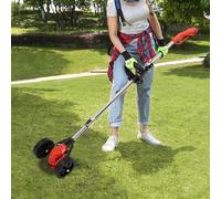 Tagliaerba a batteria 12000 giri/min, pieghevole con ruote, tagliaerba a batteria, per la cura del prato e del giardinaggio, motore in rame puro (rosso)