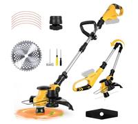 Tagliaerba a batteria compatibile con batteria Dewalt da 20 V (senza batteria), rasoio elettrico pieghevole senza spazzole con indicatore di batteria, testa girevole a 75° e manico girevole a 90° per