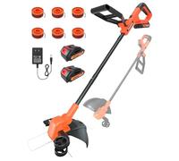 Tagliaerba a batteria, tagliaerba elettrico, larghezza di taglio 300 mm, decespugliatore con 3 bobine di filo, tagliaerba da giardino, cortile