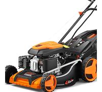 Tagliaerba a scoppio semovente tosaerba con trazione 4in1 avvio elettrico FUXTEC FX-RM5196eS con ZipGO batteria larghezza di taglio 51 cm, a benzina 196cc Easy Clean 6CV mulching/raccoglierba 60L