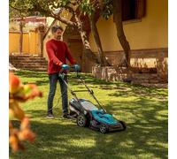 Cecotec Tosaerba per cavo Terrenator 460 Flex Z Auto. 2000 W, larghezza di taglio 46 cm, propulsione automatica, cambio altezza sistema Z-Tech, 4in1 con mulching, ruote posteriori XL, tecnologia