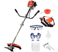 Tagliaerba da giardino con copertura protettiva e lama a 3 denti, 2,2 KW/8500 giri/min, strumento leggero per recinzioni da giardino, aiuole, sentieri (rosso)