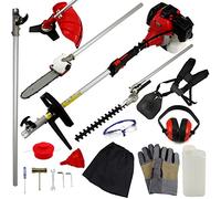Tagliaerba Decespugliatore a Benzina Multifunzione 5in1 52cc per Giardinaggio Motosega Tagliasiepi Tagliabordi Prolunga & Kit di Sicurezza