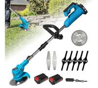 Tagliaerba elettrico a batteria, 21 V, silenzioso, con manico telescopico (90 - 120 cm) e design pieghevole, 5 tipi di lame, 800 W, 18000 giri/min, per giardino e cortile, per cortili, giardini (2