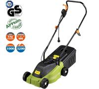 Bakaji Tagliaerba Elettrico da Giardino Rasaerba a Spinta Motore 1000W Larghezza Taglio 30cm Altezza Taglio Regolabile 25/40/55mm con Serbatoio di Raccolta da 25lt Manico Ergonomico e Ruote Sagomate