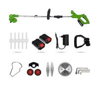Tagliaerba elettrico pieghevole 21V 1800W Tosaerba potabile a batteria Strumenti di taglio for potatura da giardino con 2 batterie e amp; Ruote per giardino, prato(Green 2Battery)