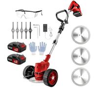 Tagliaerba Senza Fili, decespugliatore Elettrico telescopico con 3 Lame, 2 batterie da 2000 mAh, bordatore da Giardino per Una Cura efficiente del Prato e la potatura delle Erbacce Red