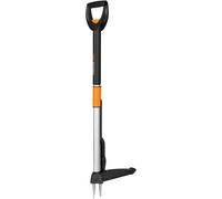 Fiskars SmartFit Estirpatore telescopico, Asta in acciaio inossidabile/Impugnatura in plastica, Nero/Arancione, Lunghezza: 1-1.19 m, 1020125