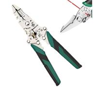 Tagliafili multifunzione e stripper - Strumento di rimozione dei cavi pieghevole con funzione di crimpatura - Ideale per elettricisti per tagliare, crimpare, avvolgere e spaccare fili