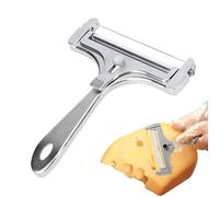 Tagliafili per formaggio - affettatrice manuale regolabile per tagli spessi e sottili | Heavy Duty acciaio inox - Rasoio per filo di formaggio, semplice impugnatura - Utensile da cucina morbido e duro