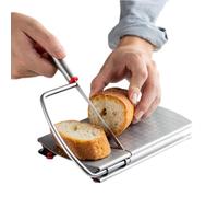 Tagliaformaggio | Eseclicatore manuale in acciaio inox che può facilmente tagliare formaggi, salsicce, prosciutto e altro ancora, è dotato di un delizioso piatto grande strumento da viaggio, ventosa |