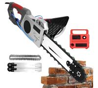 Tagliamuri elettrico portatile a catena, tagliamuri a catena diamantata con abbattimento della polvere ad acqua, 2 catene/2 barre di guida, for granito, cemento armato(DEPTH 48CM)