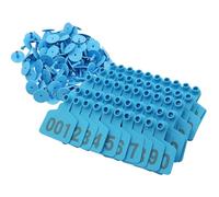 Tagliande auricolari numerate per bestiame Etichetta auricolare for bestiame in plastica con strumento di rimozione e pinze, multicolore, confezione da 100 301-400(Blue 4*5cm (1.57*1.96in),001-100)