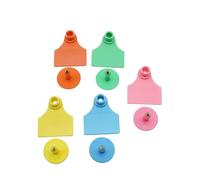 Tagliande auricolari numerate per bestiame Etichetta auricolare senza parole for animali for bovini, cavalli, maiali, plastica, Copr, 40x50 mm, multicolore, 10 pezzi.