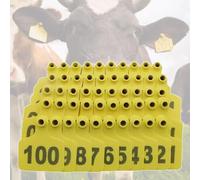 Tagliande auricolari numerate per bestiame Marchi auricolari in plastica for l'identificazione del bestiame Numeri multicolori 001-500 100pz(Yellow 7.5 * 10cm (2.95 * 3.93in),101-200)