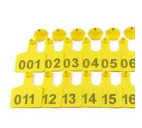 Tagliandi auricolari per l'identificazione degli, Dimensioni multiple dei marchi auricolari del bestiame del PE multicolori 2.95x2.36 pollici for i cervi della capra delle pecore(Yellow,301-400)