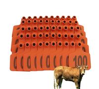 Tagliandi auricolari per l'identificazione degli, Marchi auricolari in plastica 100-500 pezzi Multicolor Multi dimensioni Identificazione del bestiame(Orange,Adult cattle001-100)