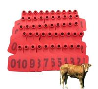 Tagliandi auricolari per l'identificazione degli, Marchi auricolari in plastica 100-500 pezzi Multicolor Multi dimensioni Identificazione del bestiame(Red,Adult cattle001-100)