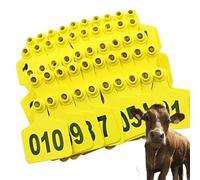 Tagliandi auricolari per l'identificazione degli, Marchi auricolari in plastica for bestiame, numeri 001-400, tutte le dimensioni, 100/200/300/400 pezzi(Calf(7.5 * 6cm),Yellow 001-100)