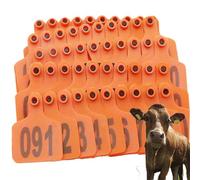 Tagliandi auricolari per l'identificazione degli, Marchi auricolari in plastica for bestiame, numeri 001-400, tutte le dimensioni, 100/200/300/400 pezzi(Adult Cattle(10 * 7.5cm),Orange 001-100)