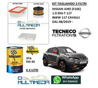 TAGLIANDO 3 FILTRI OLIO BARDAHL XTA 5W30 R17 NISSAN JUKE 1.0 DIG-T 117 CV 86KW