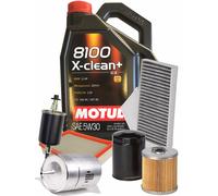 Tagliando 4 Filtri + 5 LT Olio Motul 8100 X-CLEAN + 5W30 C3 Audi A4 8E 2004>2008
