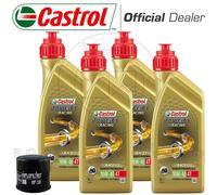TAGLIANDO 4 LT OLIO CASTROL POWER 1 RACING 10W40+FILTRO per SUZUKI LT F 400 2005