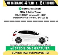 TAGLIANDO 6 LT CASTROL 4 FILTRI MISTI BMW 2 Active Tourer 220d 140 kw Diesel ...
