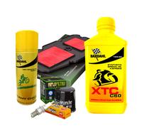 Tagliando Bardahl XTC 15W50 filtro olio aria candele spray XL V 650 Transalp