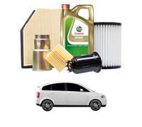 Tagliando compatibile con AUDI A2 1.4 55 kw Benzina 2000-2005 - 4 Litri di olio + 4 Filtri