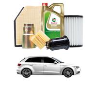 Tagliando compatibile con AUDI A3 Sportback S3 quattro 221 kw Benzina 2012-2020 - 6 Litri di olio + 3 Filtri