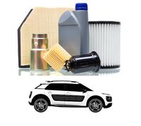 Tagliando compatibile con CITROËN C4 Cactus 1.6 BlueHDi 100 73 kw - 4 Lt di olio + 4 Filtri anno 2014-2024