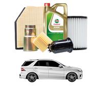 Tagliando compatibile con MERCEDES-BENZ Classe M ML 250 CDI/BlueTEC 4matic 150 kw Diesel 2011-2015 - 7 Litri di olio + 4 Filtri