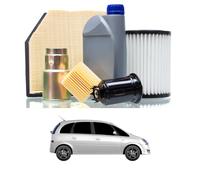 Tagliando compatibile con OPEL Meriva A MPV/Space Wagon 1.4 16V Twinport 66 kw Benzina 2004-2010 - 4 Lt di olio + 4 Filtri