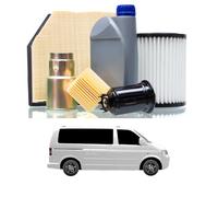Tagliando compatibile con VW Transporter V Autobus 1.9 TDI 75 kw Diesel 2006-2009 - 7 Lt di olio + 4 Filtri