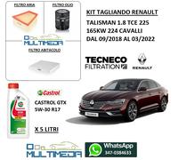 TAGLIANDO FILTRI E OLIO CASTROL GTX 5W30 RENAULT TALISMAN 1.8 TCE 165KW 224 CV