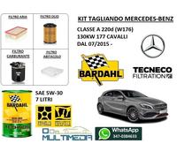 TAGLIANDO FILTRI + OLIO BARDAHL XFS 5W-30 MERCEDES CLASSE A 220 d 130KW 177CV